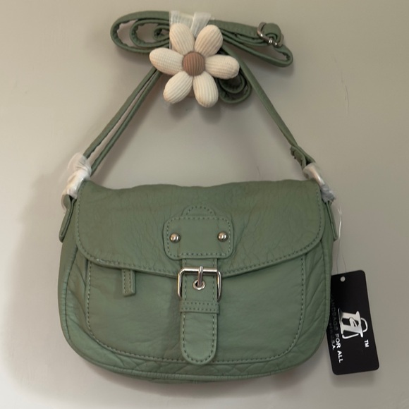 Handbags - Vegan Leather Crossbody Bag Purse NEW Seafoam Green